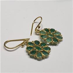 Silver Emerald Handcrafted Earrings, Suggested Retail Value $200