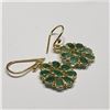 Image 1 : Silver Emerald Handcrafted Earrings, Suggested Retail Value $200