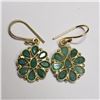 Image 2 : Silver Emerald Handcrafted Earrings, Suggested Retail Value $200