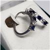 Image 1 : Silver Created Sapphire Earrings