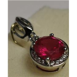 Silver Created Corundum Pendant, Suggested Retail Value $150