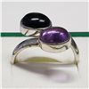 Image 1 : Silver Amethyst Onyx Ring