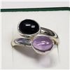 Image 2 : Silver Amethyst Onyx Ring