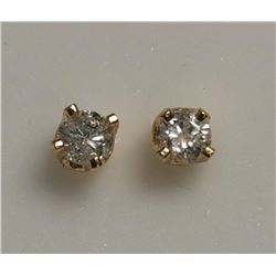 14K Yellow Gold Diamond(SI2-I1, 0.14ct) Earrings, Made in Canada, Appraised Retail $700