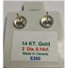 Image 3 : 14K Yellow Gold Diamond(SI2-I1, 0.14ct) Earrings, Made in Canada, Appraised Retail $700