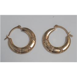 10K Yellow Gold Cubic Zirconia Earrings, Made in Canada