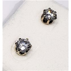 10K Yellow Gold Cubic Zirconia Earrings, Made in Canada