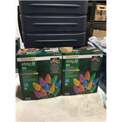 Stay-Lit 50 LED C9 Lights Multi-color Lot of 2