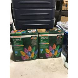 Stay-Lit 50 LED C9 Lights Multi-color Lot of 2