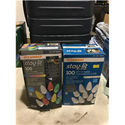 Stay-Lit 100 LED C6 Lights Multi-color and100 LED C6 Lights Lot of 2