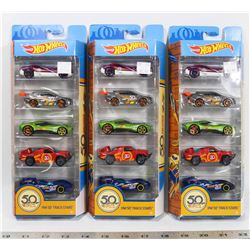 LOT OF 3 FACTORY SEALED HOT WHEELS PACKS.