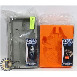 LOT OF 2 STAR WARS SILICONE ICE TRAY DX - HAN SOLO