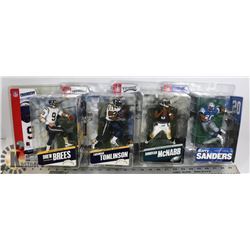 LOT OF 4 ASST NFL MCFARLANE TOYS SPORTS FIGURINES.