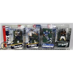 LOT OF 4 ASST NFL MCFARLANE TOYS SPORTS FIGURINES.