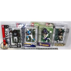 LOT OF 4 ASST NFL MCFARLANE TOYS SPORTS FIGURINES.