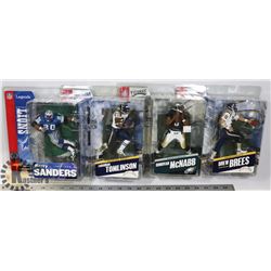 LOT OF 4 ASST NFL MCFARLANE TOYS SPORTS FIGURINES.