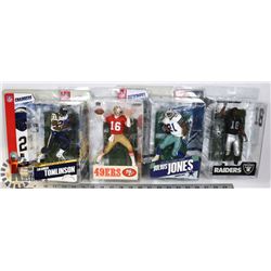 LOT OF 4 ASST NFL MCFARLANE TOYS SPORTS FIGURINES.