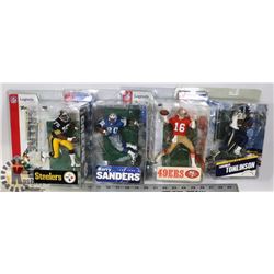 LOT OF 4 NFL MCFARLANE ASSORTED FIGURES.
