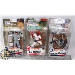 LOT OF 3 MLB ASSORTED MCFARLANE FIGURES.