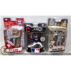LOT OF 3 MLB ASSORTED MCFARLANE FIGURES.