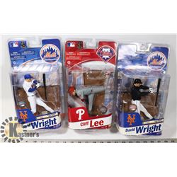 LOT OF 3 MLB MCFARLANE ASSORTED FIGURES.