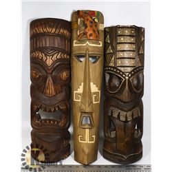 SET OF 3 AFRICAN WALL  DÉCOR FACES