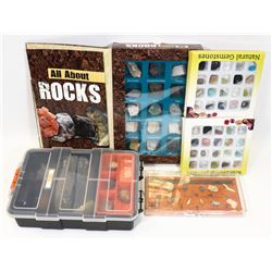 FLAT WITH NATURAL GEMSTONES, FOSSIL