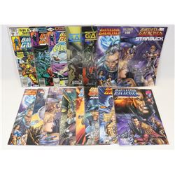 LOT OF 15 BATTLESTAR GALATICA COMICS.