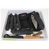 Image 1 : BOX WITH LEATHERMAN, SWISS ARMY, CRKT, BUCK KNIVES