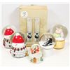 Image 1 : BOX OF WATER ACTION SPEAKERS AND SNOW GLOBES.