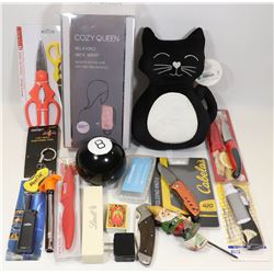 BOX WITH KITTY DOOR STOPPER & NEW KITCHEN ITEMS
