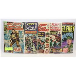 LOT OF 5 SGT.FURY COMIC BOOKS