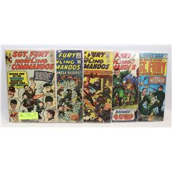 LOT OF 5 SGT.FURY COMIC BOOKS