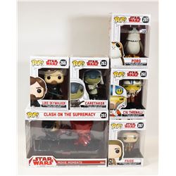 LOT OF 6 POP STAR WARS PORG, LUKE SKYWALKER,