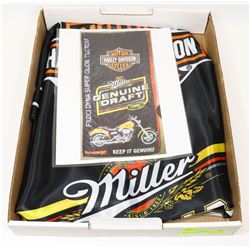 HARLEY DAVIDSON AND MILLER DRAFT BANNER.