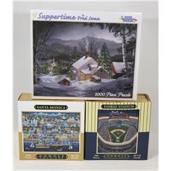 3 NEW JIGSAW PUZZLES.