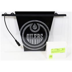 NEW LIGHTED NEON SIGN "BLUE" OILERS LOGO 8" X 12"