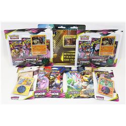 LOT OF 9 POKÉMON DETECTIVE PIKACHU SET, 3 & 1