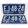 Image 1 : PAIR OF 2 - 1964 ALBERTA LICENSE PLATES.