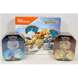 LOT OF 3 POKÉMON COLLECTORS TINS WITH BOOSTER