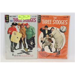 2 GOLD KEY THREE STOOGES 12  CENT COMICS