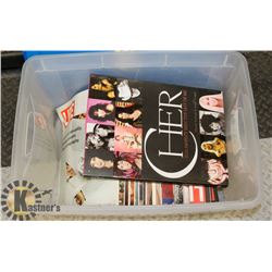 TOTE OF LIFE MAGAZINES AND CHER BOOK