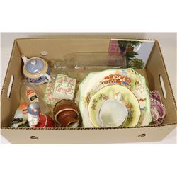 TRAY OF ESTATE CHINA INCLUDING MILK BOTTLE WITH