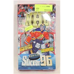 NHL SUPER STICKER 96 W/ 1 DIE CUT + GUM