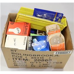 BOX FULL OF ASSORTED LIGHTBULBS