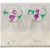 Image 1 : 2 WINE GLASSES HAND MADE & PAINTED