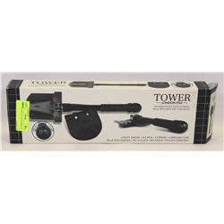 FOLDING SHOVEL WITH COMPASS