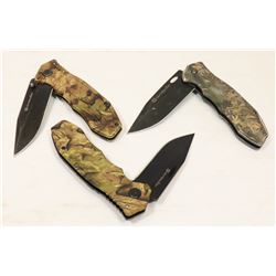 LOT OF 3 OUTBOUND CAMOUFLAGE POCKET LINERLOCK