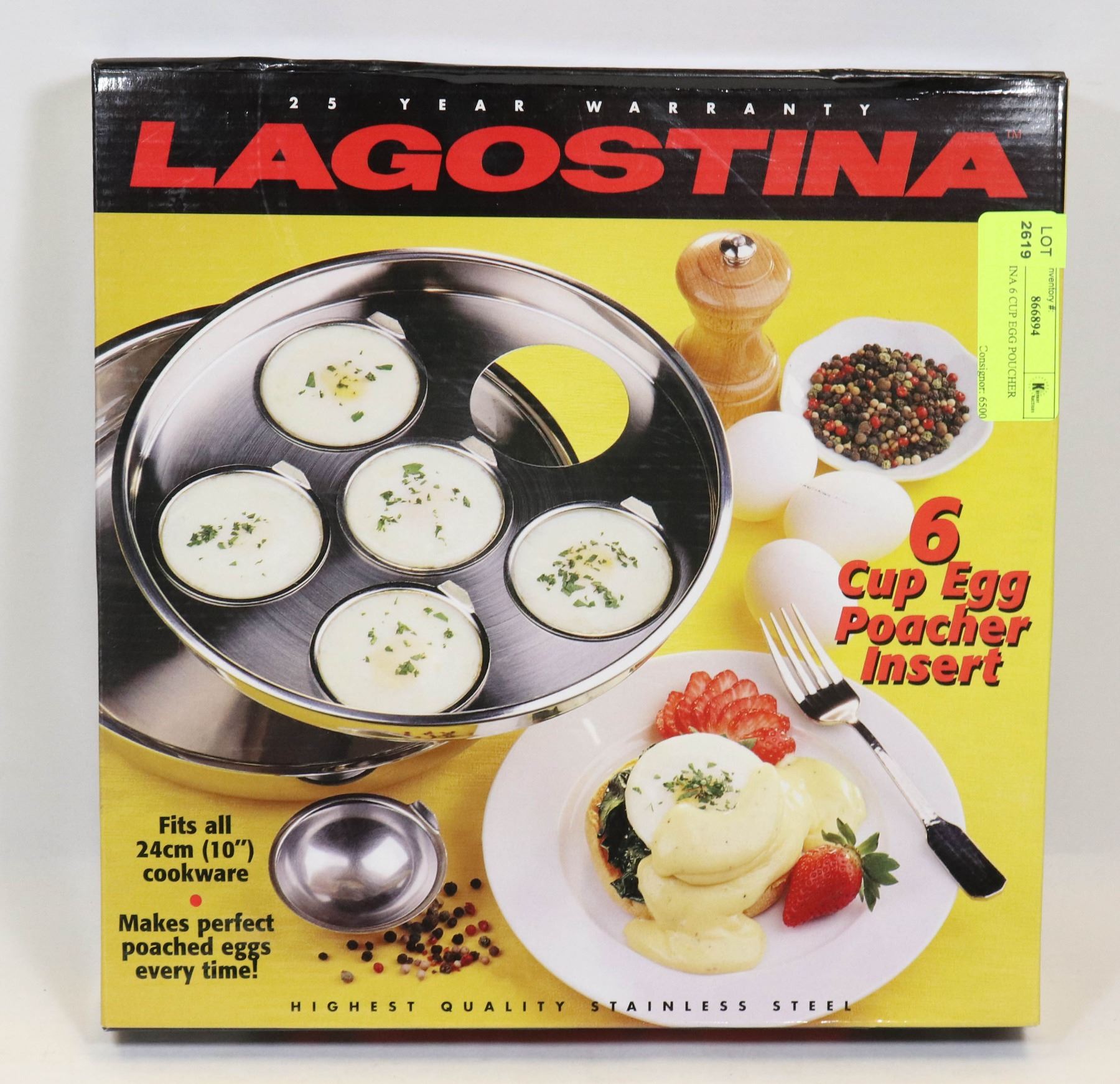 LAGOSTINA 6 CUP EGG POUCHER INSERT