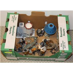 LOT OF FISHERMAN STATUES, MOOSE SCULPTURE.